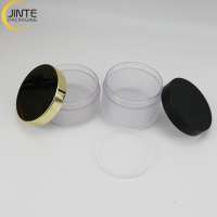 Empty Round Packaging Cosmetic Recyclable Jar  PETG Jar Thick  With Pink Black Gold  Lid