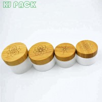 Eco-friendly logo engraving cosmetic cream PP inner Bamboo Wood jar Natural Cheap Luxury jar lids bamboo cosmetic jar Suppliers