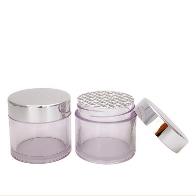 silver cap sealing cover 50ml petg cosmetic jar 2oz clear petg jar 60ml petg cream jar for nail dipping powder