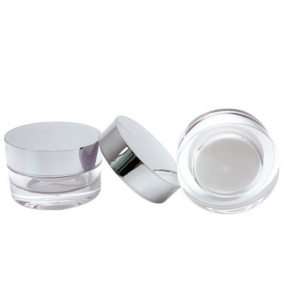 silver cap clear 30ml plastic jar double wall 15g plastic jar plastic powder jar eye cream container cosmetic cream container