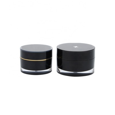 15g 30g 50g 50 to 100 ml black plastic jar round shape cream container packaging plastic cosmetic jar 50ml