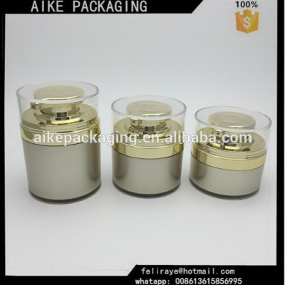 Silk printing or hot stamping 50ml airless cute cosmetic jar plastic vacuum jar