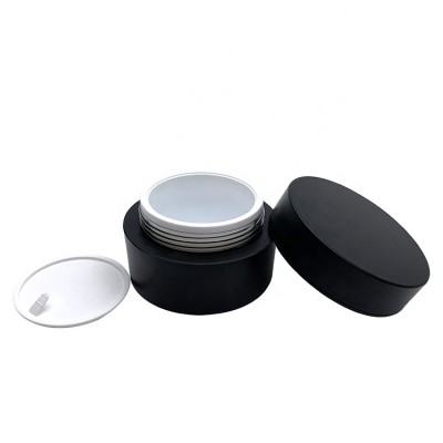 factory direct price plastic dipping powder matte black color 50ml 60ml plastic jar 1/2oz jar cosmetic metal lid 2 oz cream jar