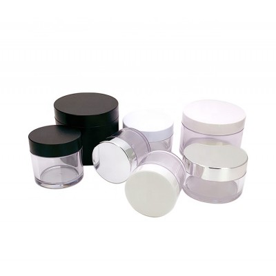 skin care packaging cosmetic clear nail dipping powder acrylic PETG material 2 ounce 60ml cosmetic jar cosmetic powder jar